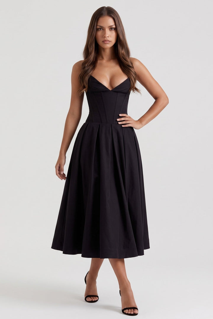 Amalfi Midi Dress - Black