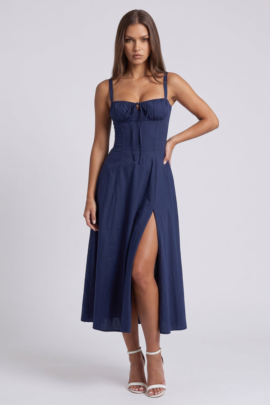 Aurora Midi Dress - Dark Blue