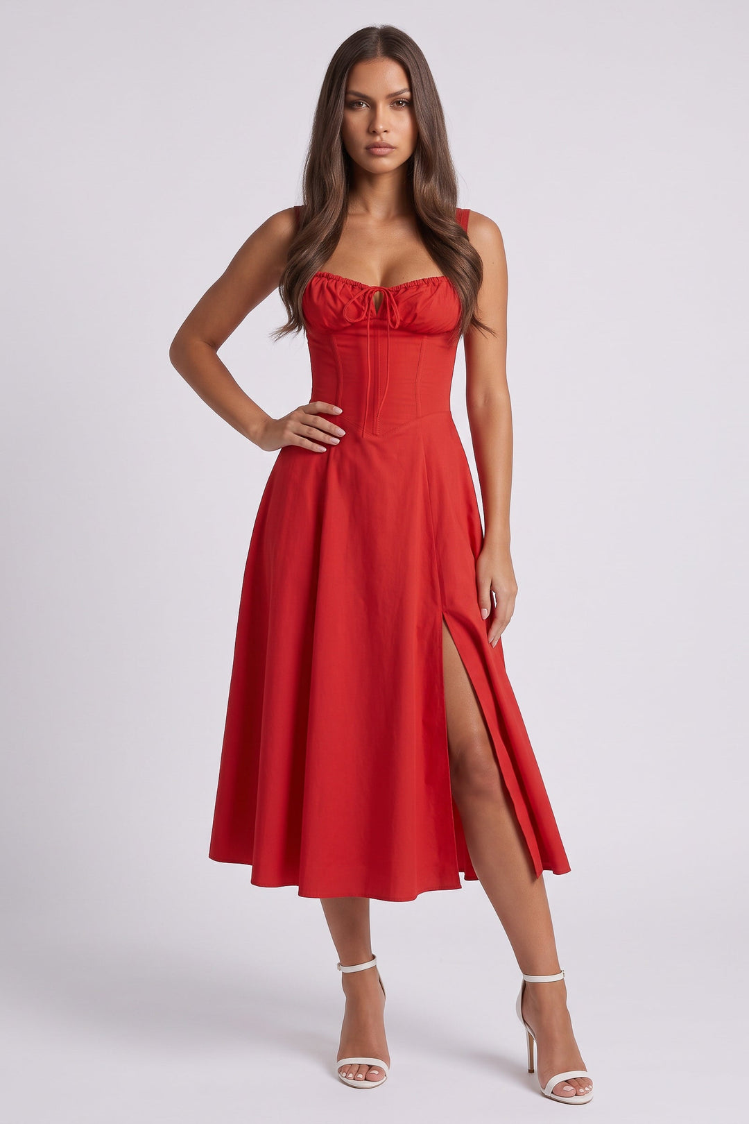 Aurora Midi Dress - Red