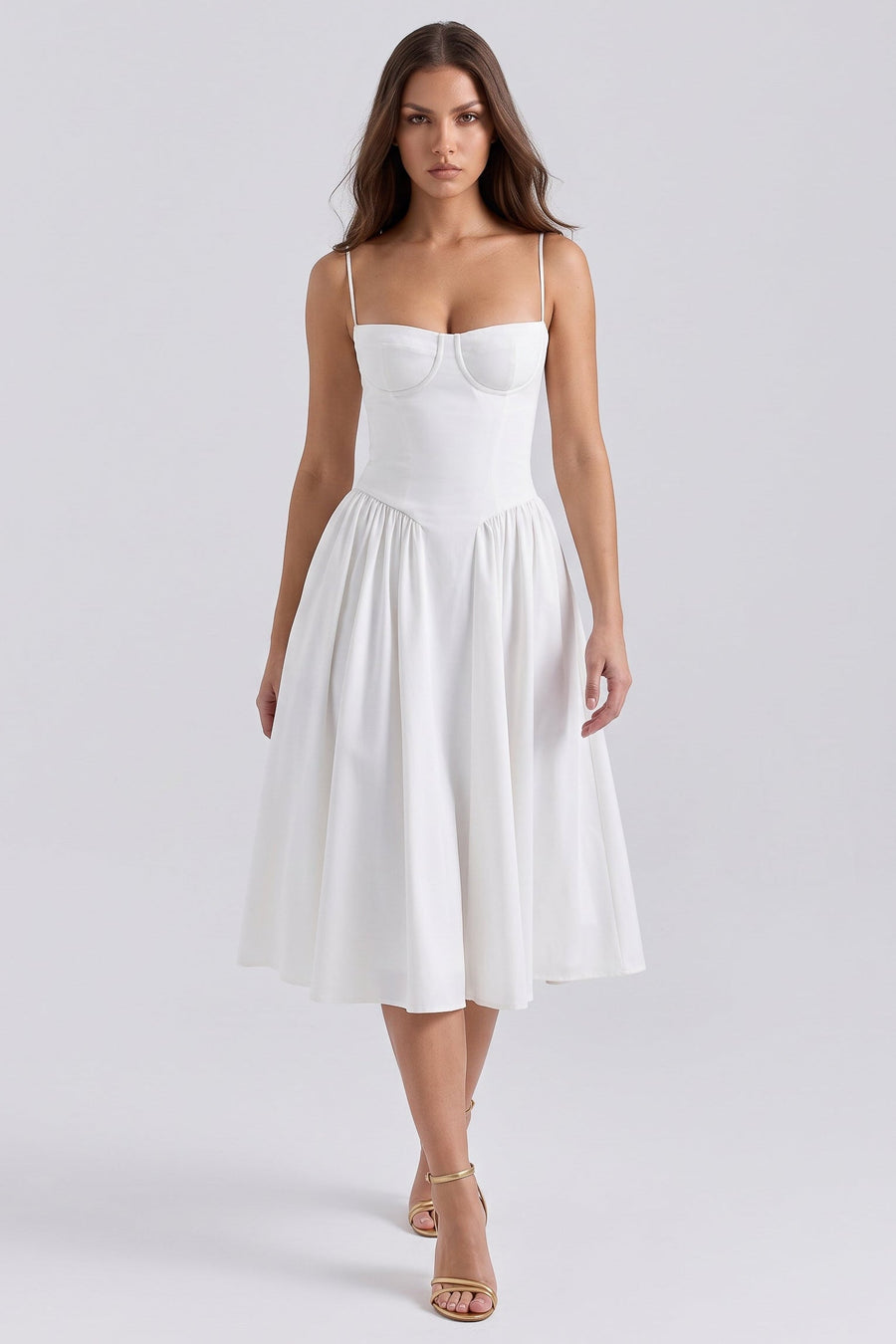 Francesca Midi Dress - White