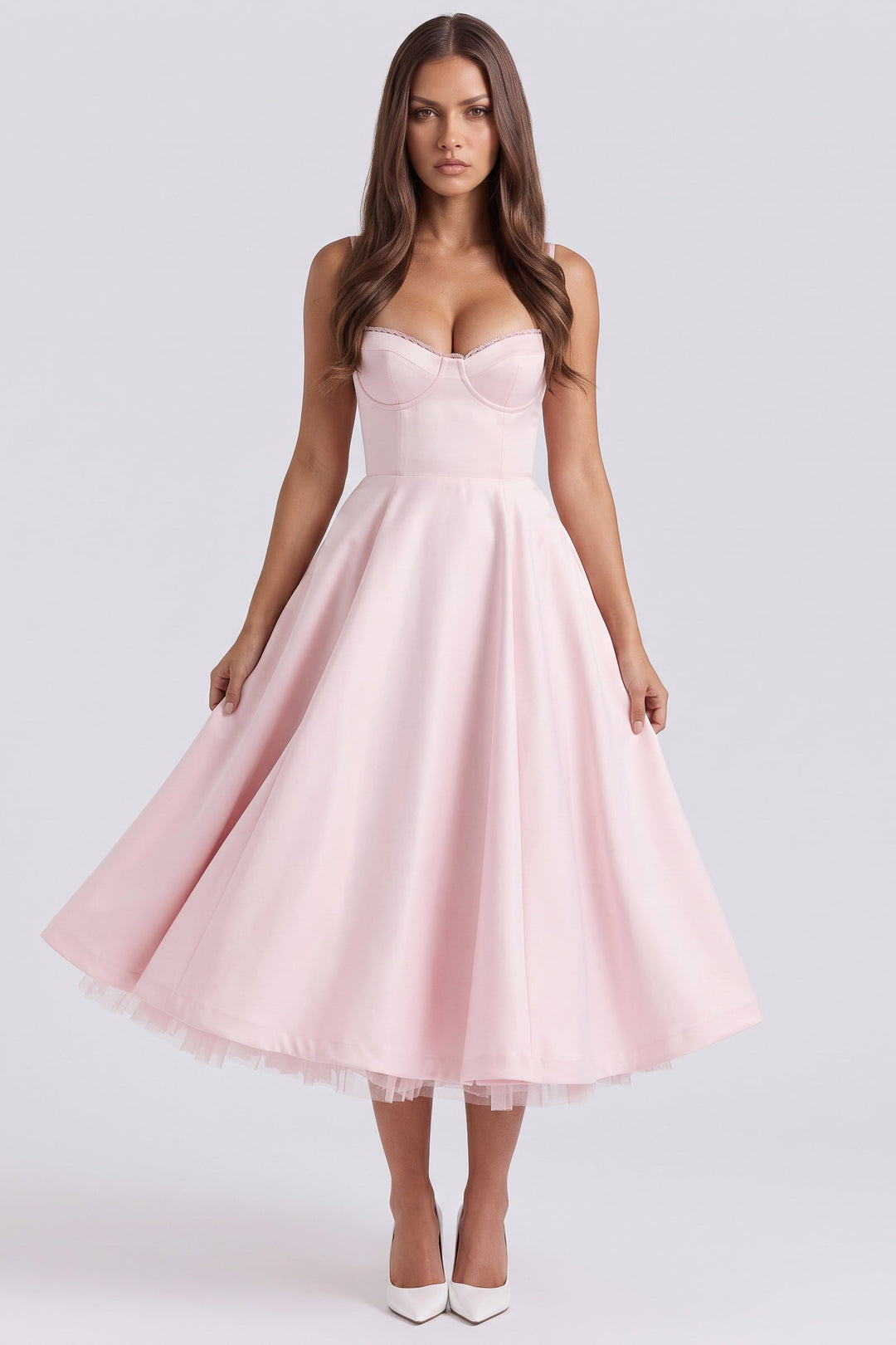 Selene Midi Dress - Blush Pink