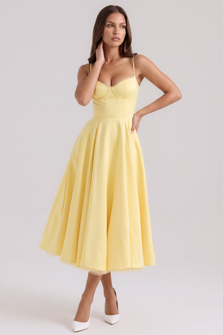 Selene Midi Dress - Butter Yellow