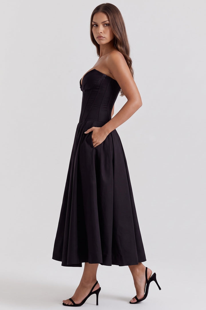 Amalfi Midi Dress - Black