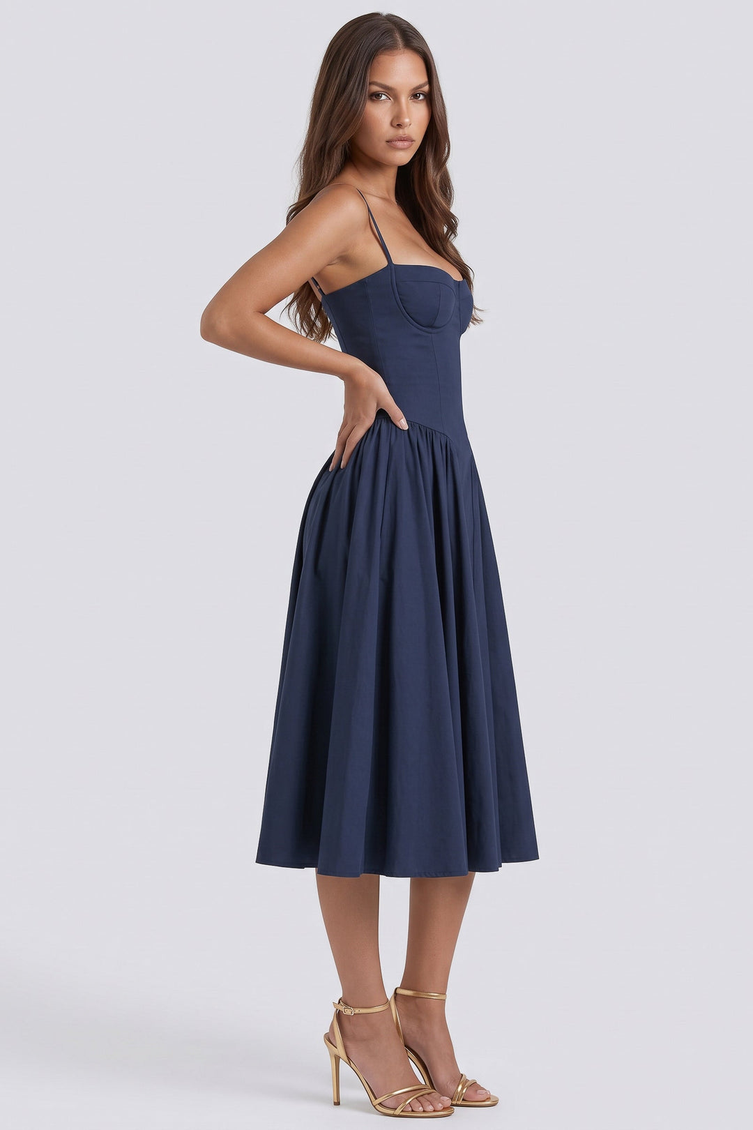 Francesca Midi Dress - Navy