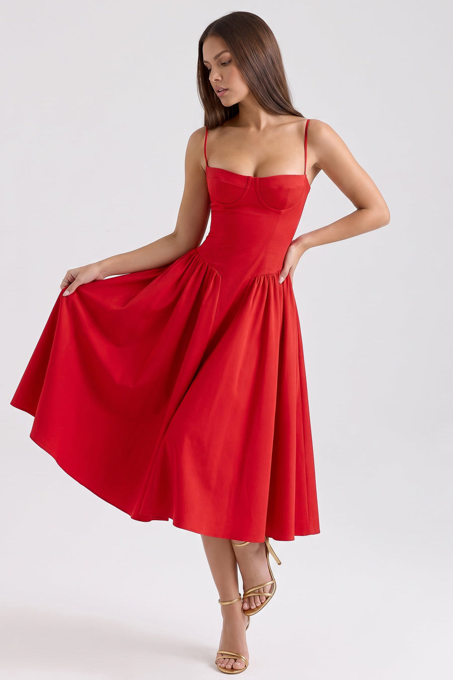 Francesca Midi Dress - Red