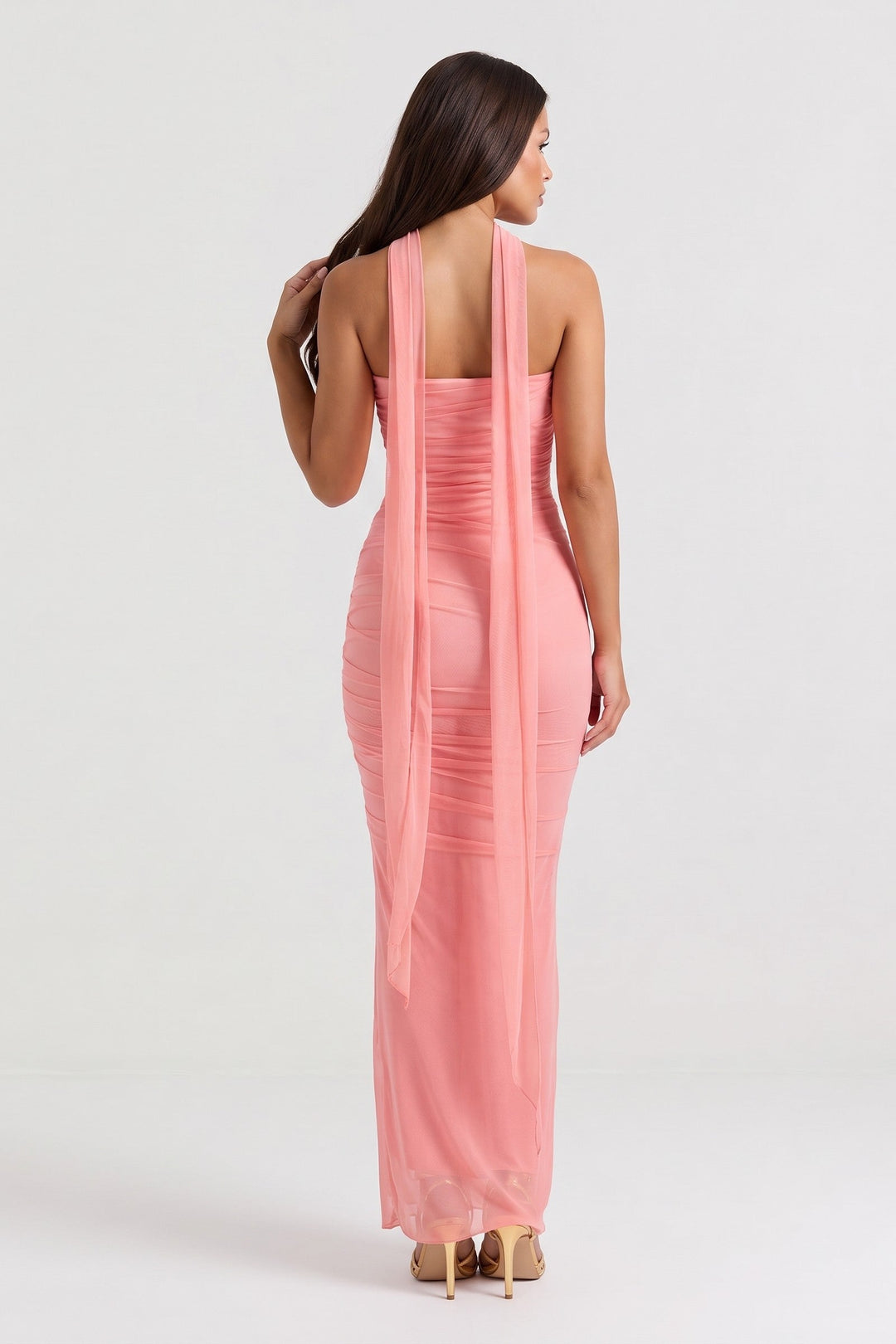 Malu Mesh Maxi Skirt Set - Pink