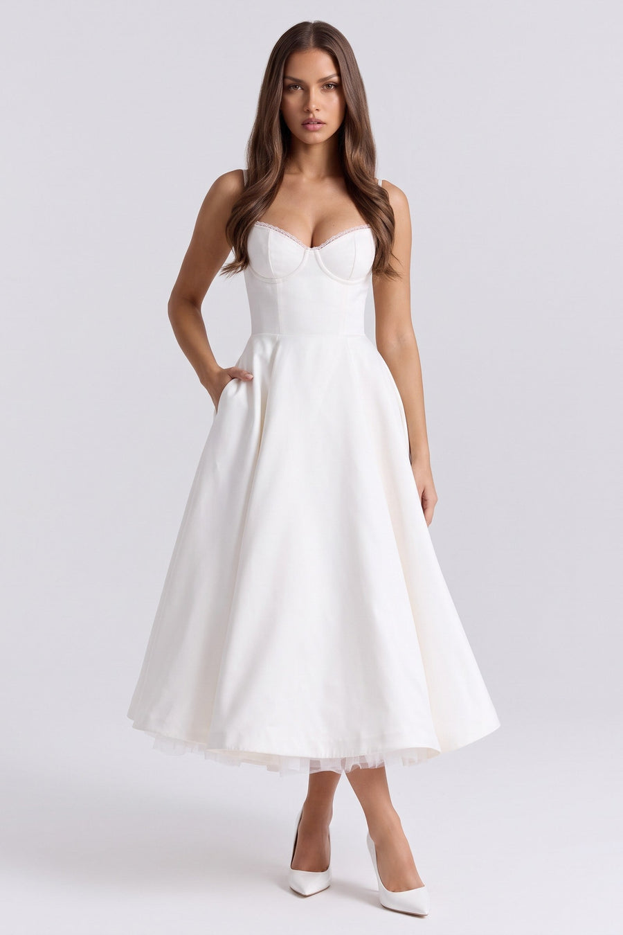 Selene Midi Dress - White