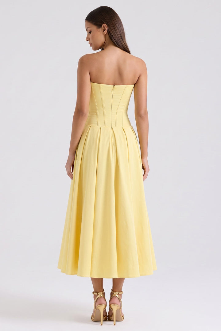 Amalfi Midi Dress - Light Yellow