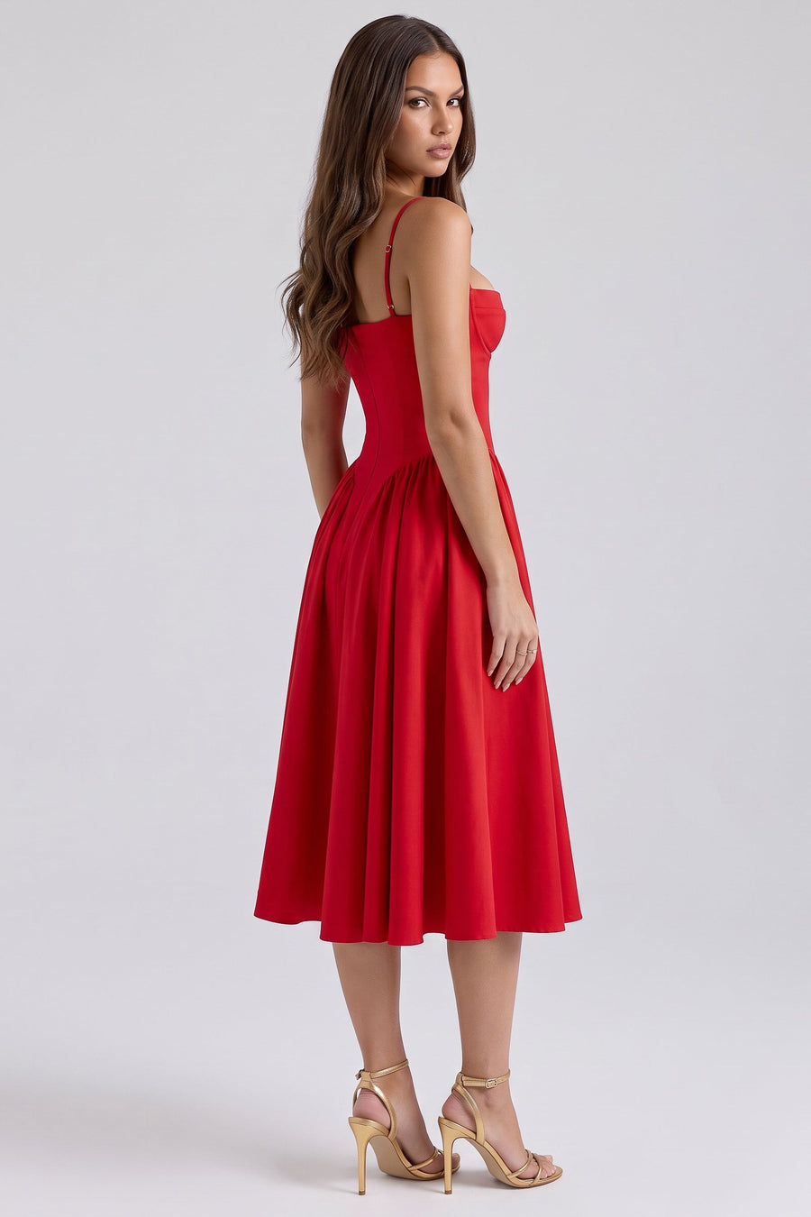 Francesca Midi Dress - Red