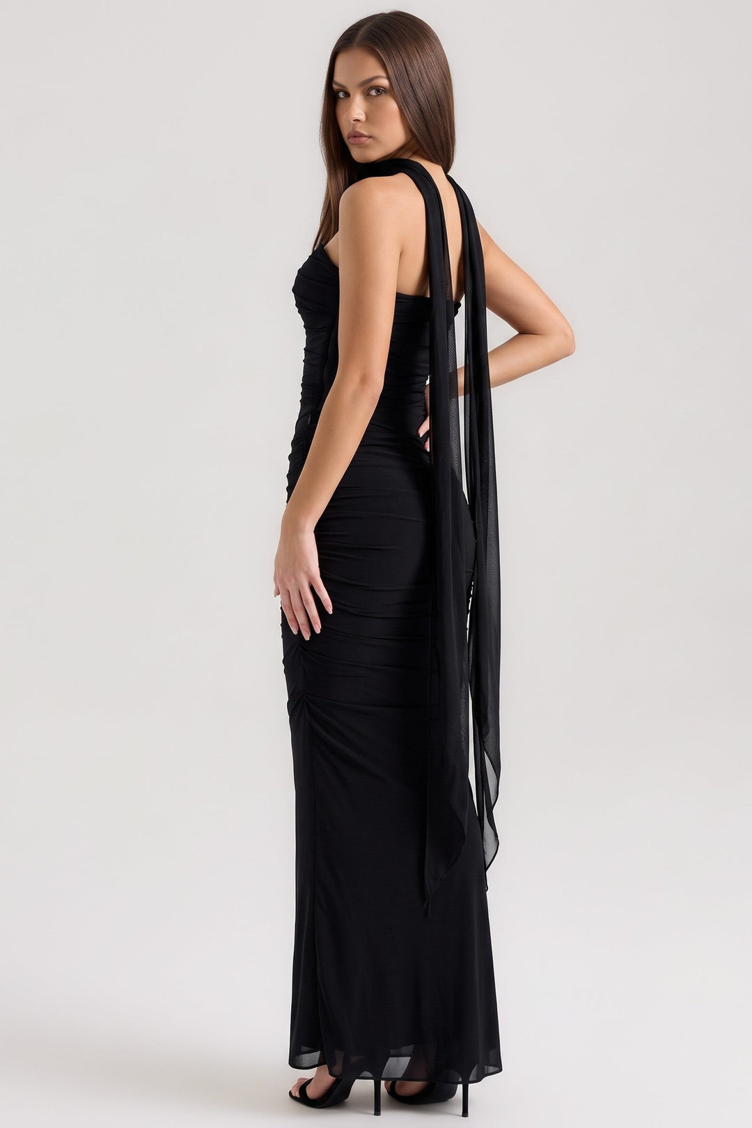 Malu Mesh Maxi Skirt Set - Black