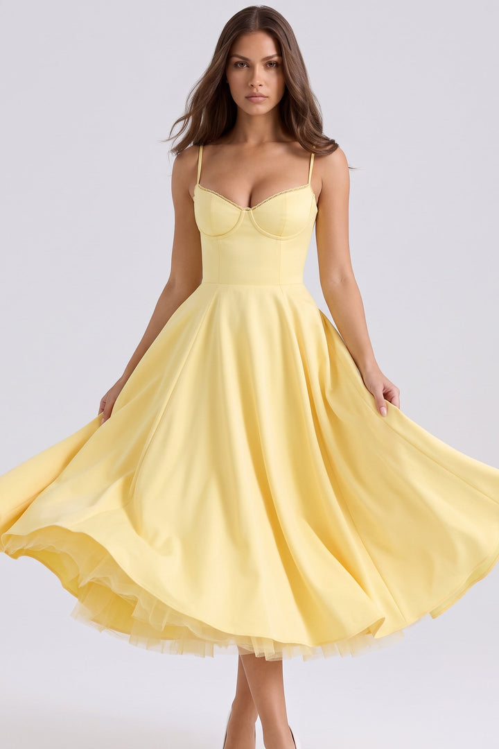 Selene Midi Dress - Butter Yellow