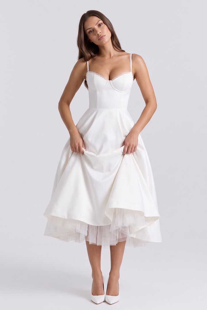 Selene Midi Dress - White