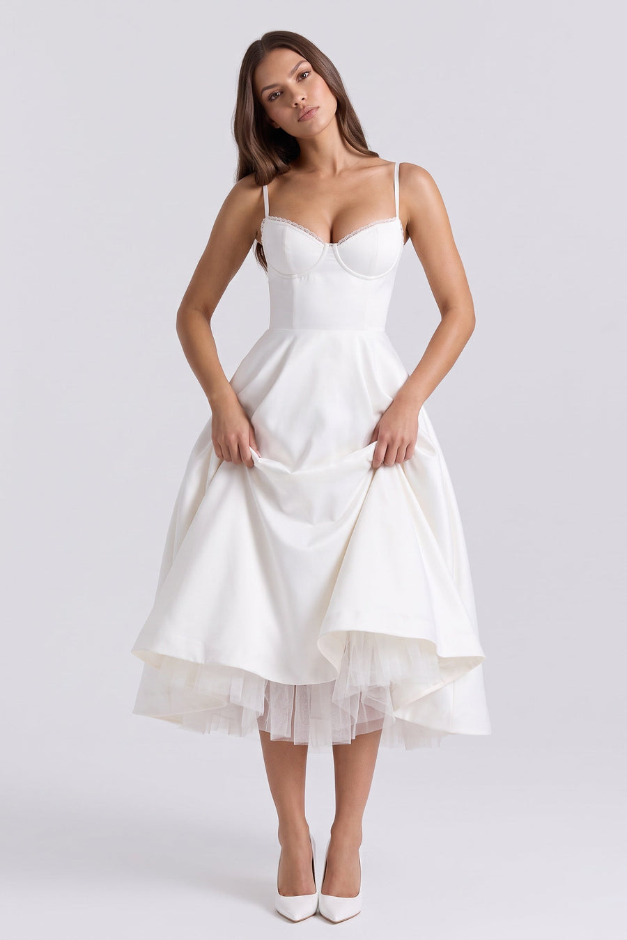 Selene Midi Dress - White