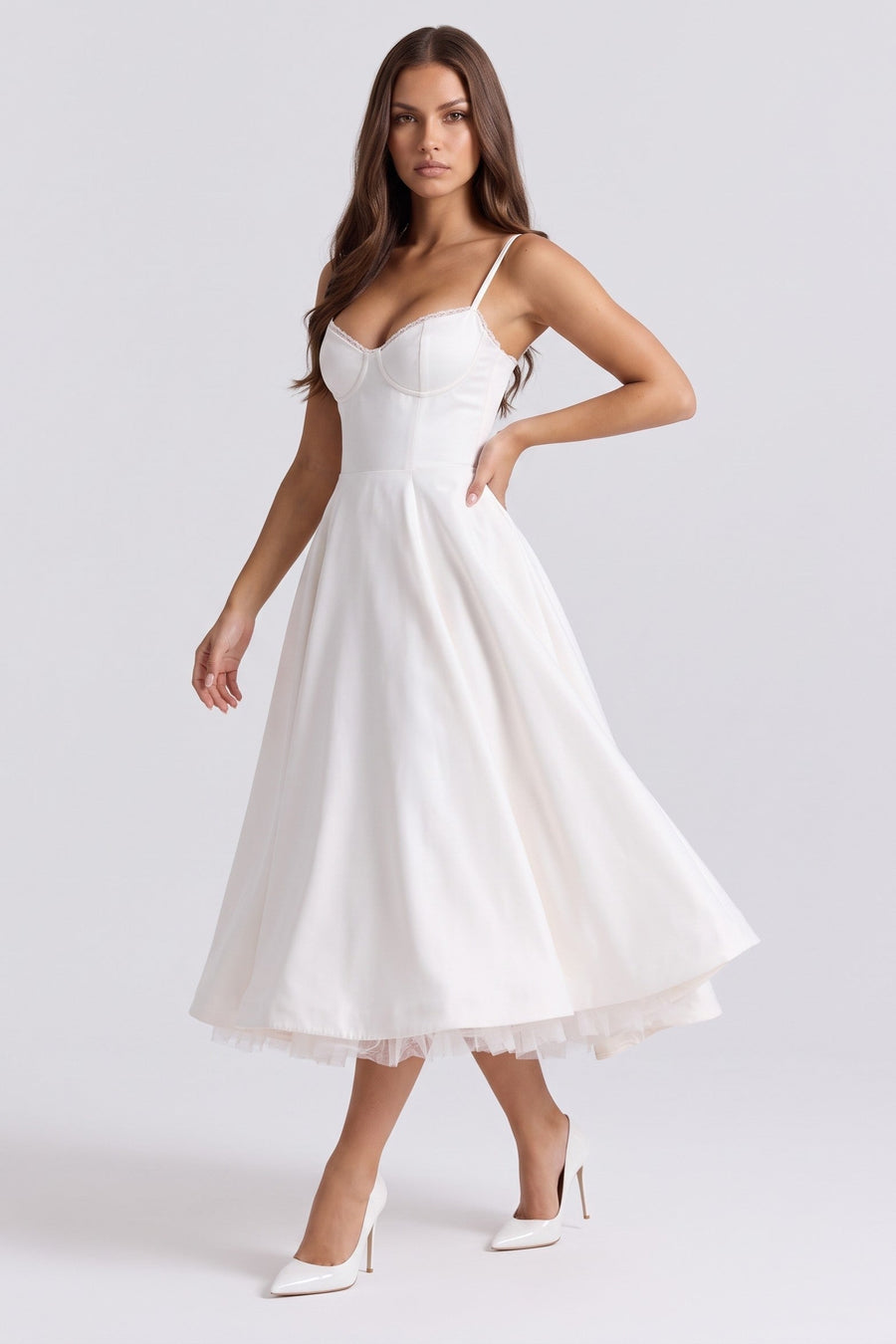 Selene Midi Dress - White