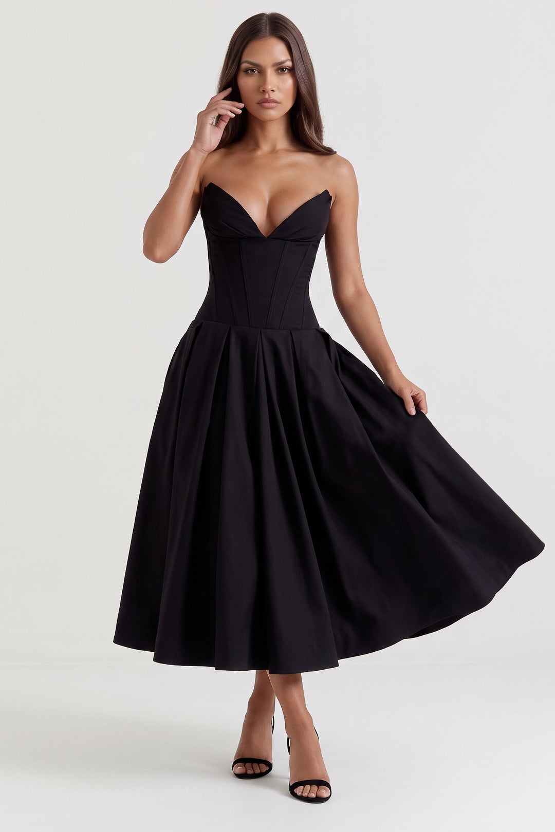 Amalfi Midi Dress - Black