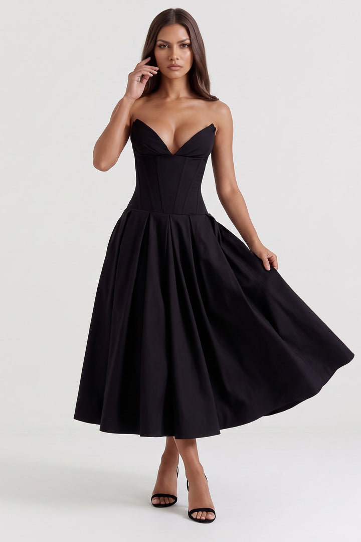 Amalfi Midi Dress - Black