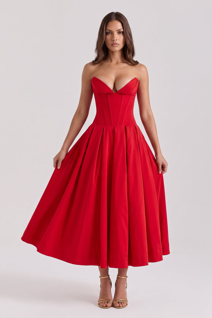 Amalfi Midi Dress - Red