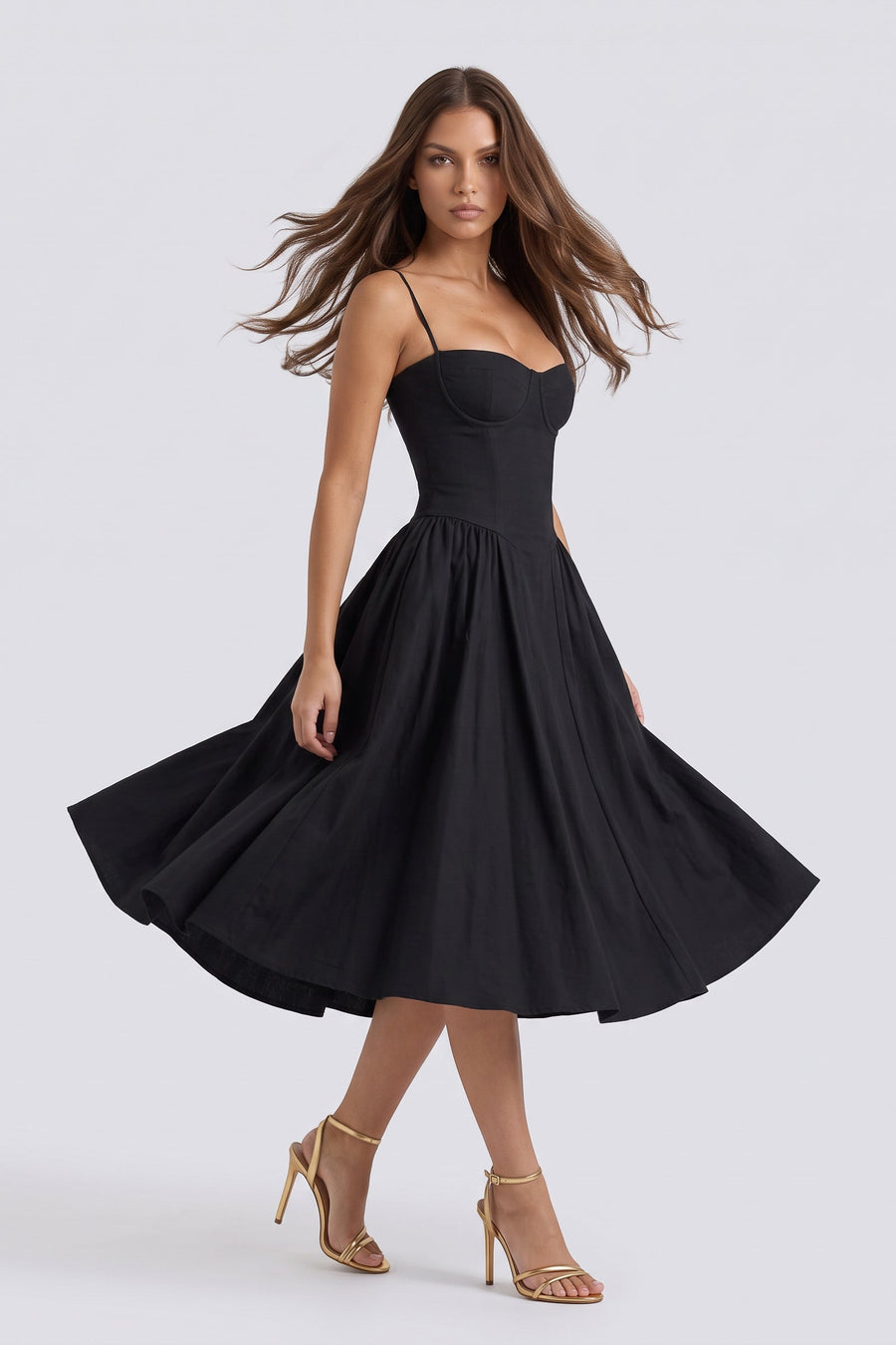 Francesca Midi Dress - Black