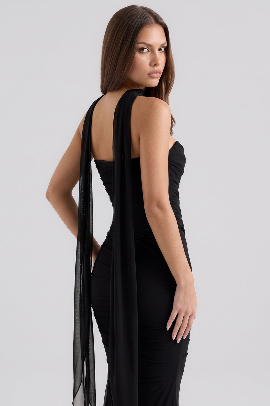 Malu Mesh Maxi Skirt Set - Black