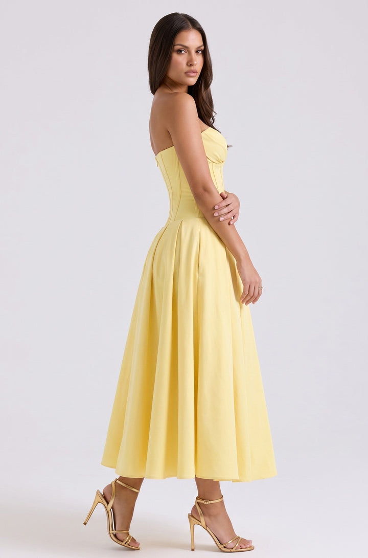 Amalfi Midi Dress - Light Yellow