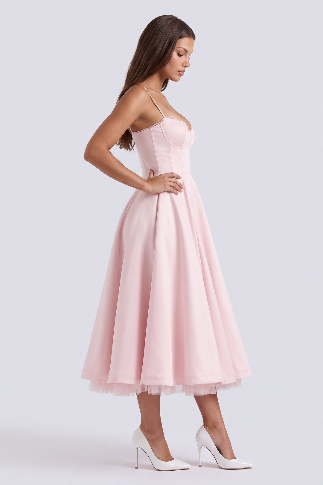 Selene Midi Dress - Blush Pink