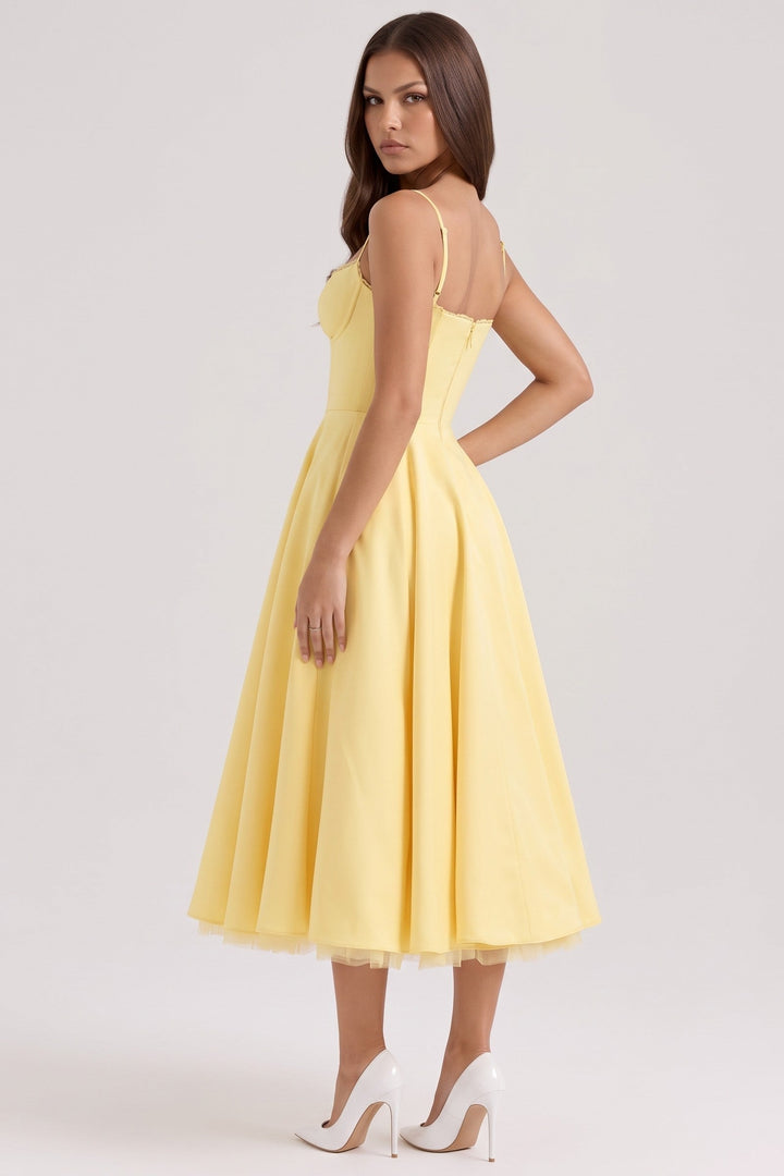 Selene Midi Dress - Butter Yellow