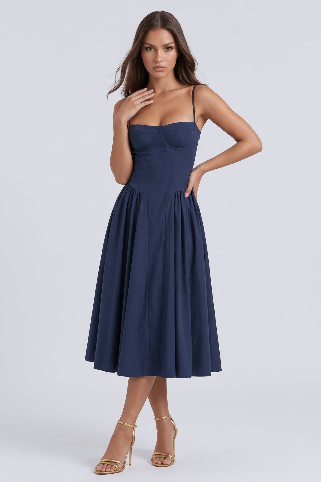 Francesca Midi Dress - Navy