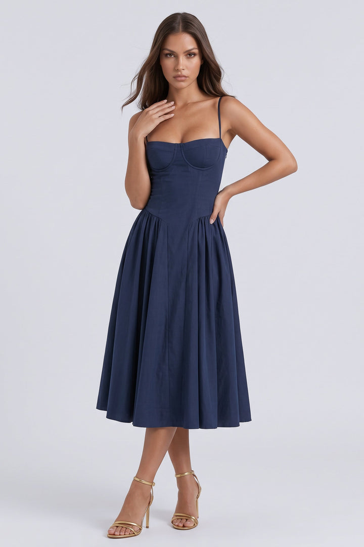 Francesca Midi Dress - Navy