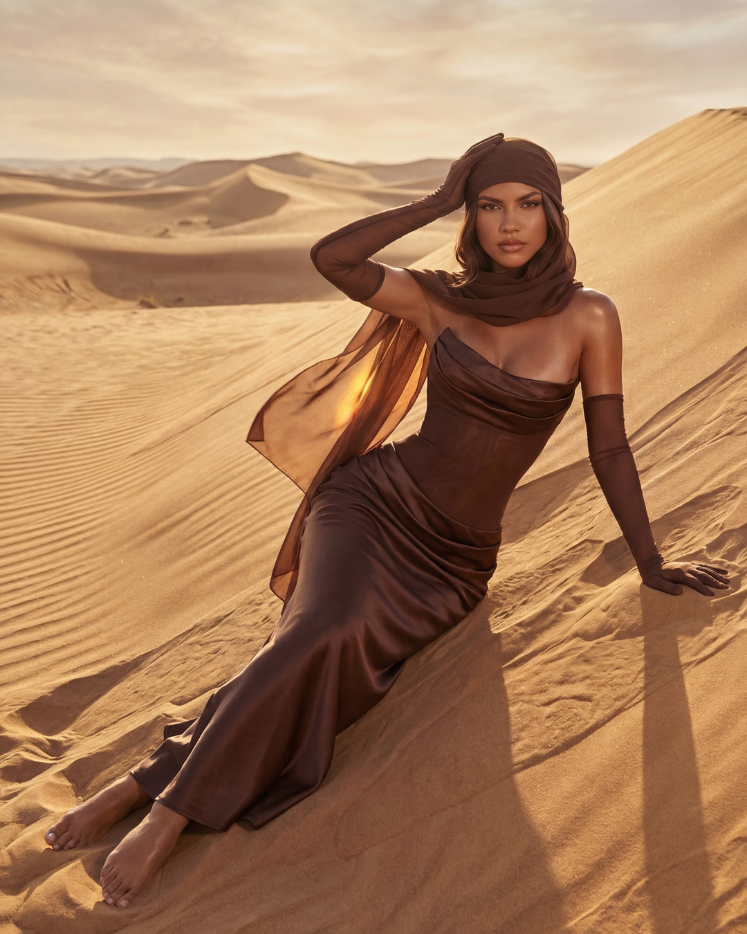 Vittoria Maxi Dress - Brown