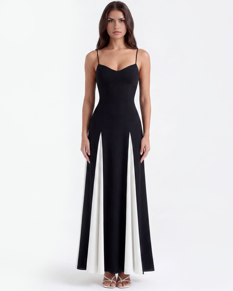 Porto Fino Midi Dress - Black & White