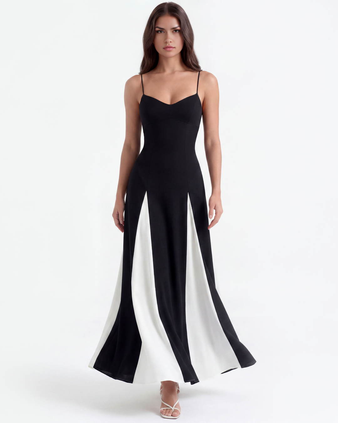 Porto Fino Midi Dress - Black &amp; White