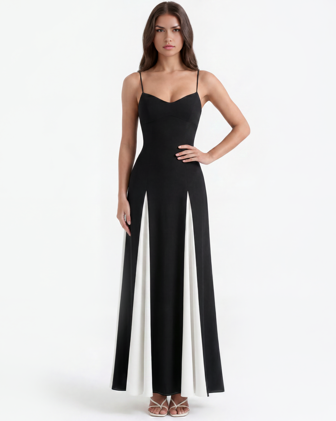 Porto Fino Midi Dress - Black &amp; White