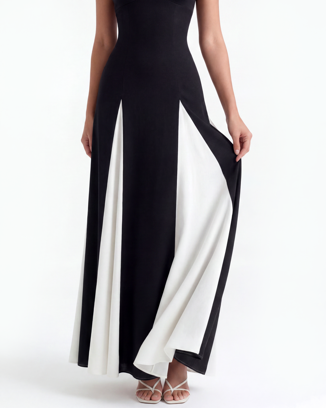 Porto Fino Midi Dress - Black &amp; White