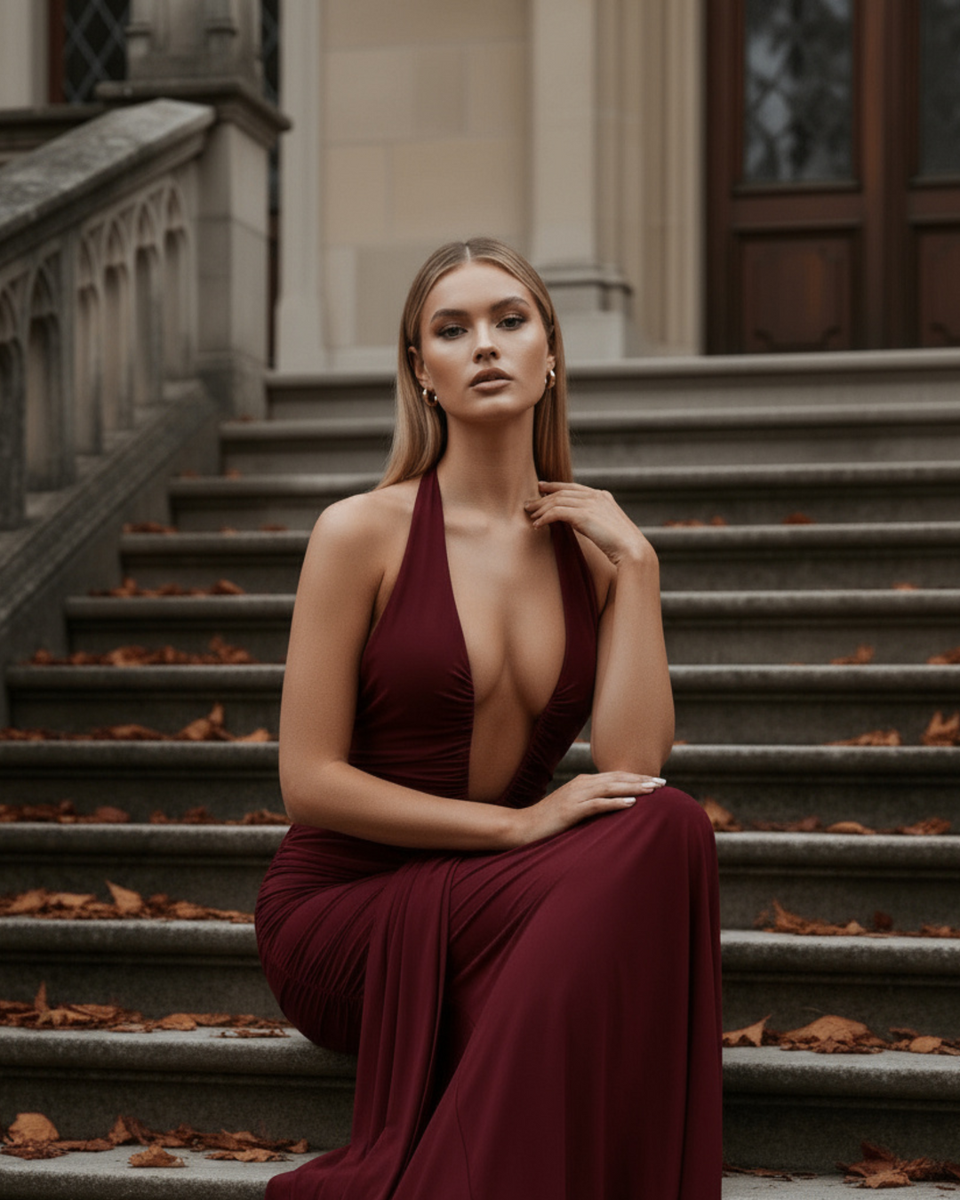Ariel Maxi Dress - Burgundy
