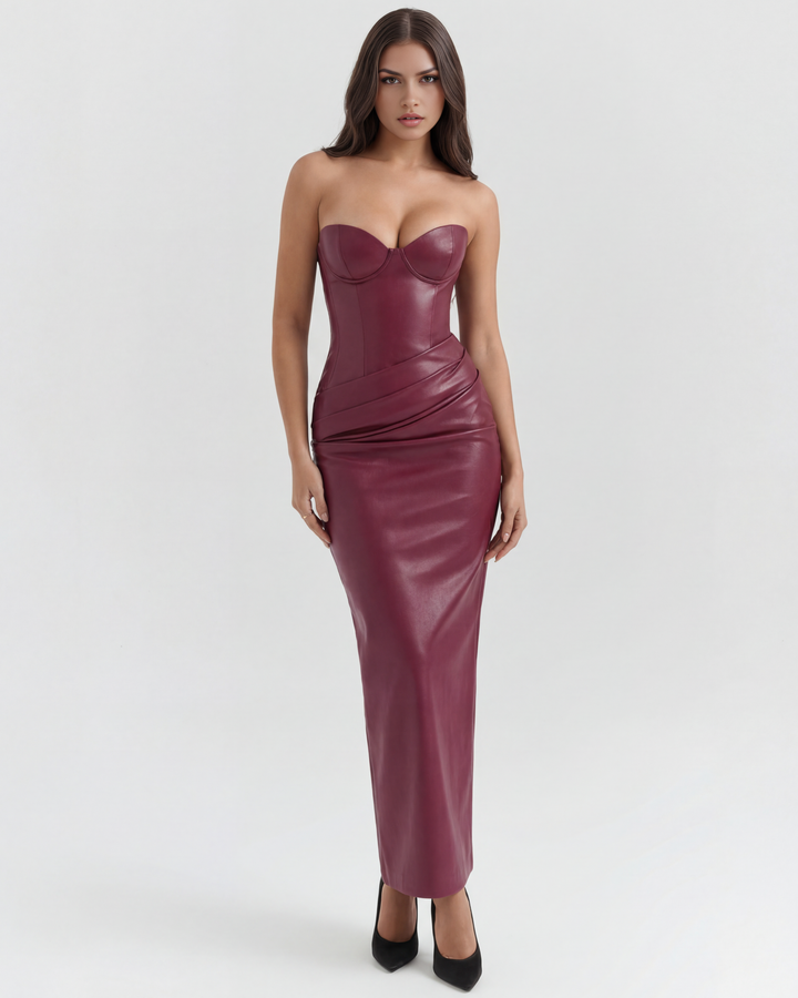 Vanessa Midi Dress - Burgundy