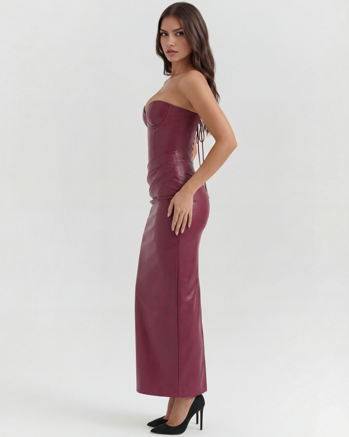 Vanessa Midi Dress - Burgundy