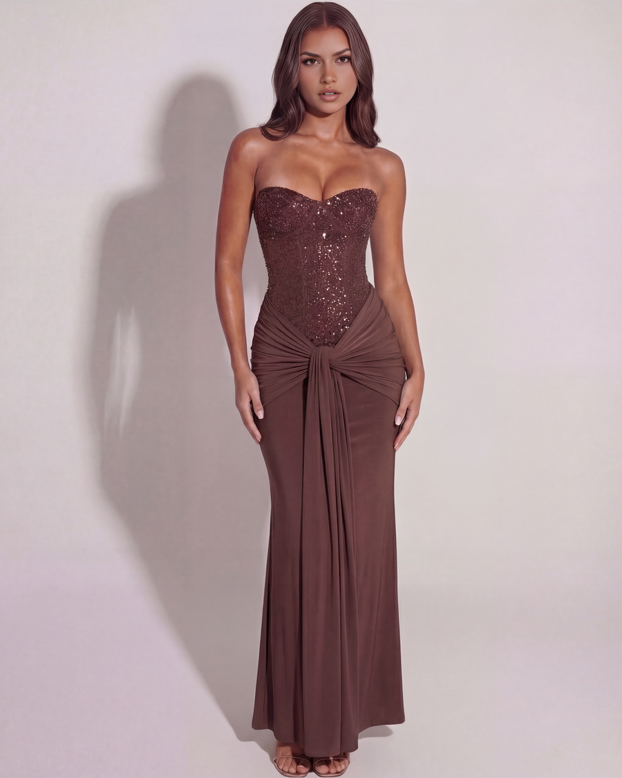 Jasmine Maxi Dress - Chocolate