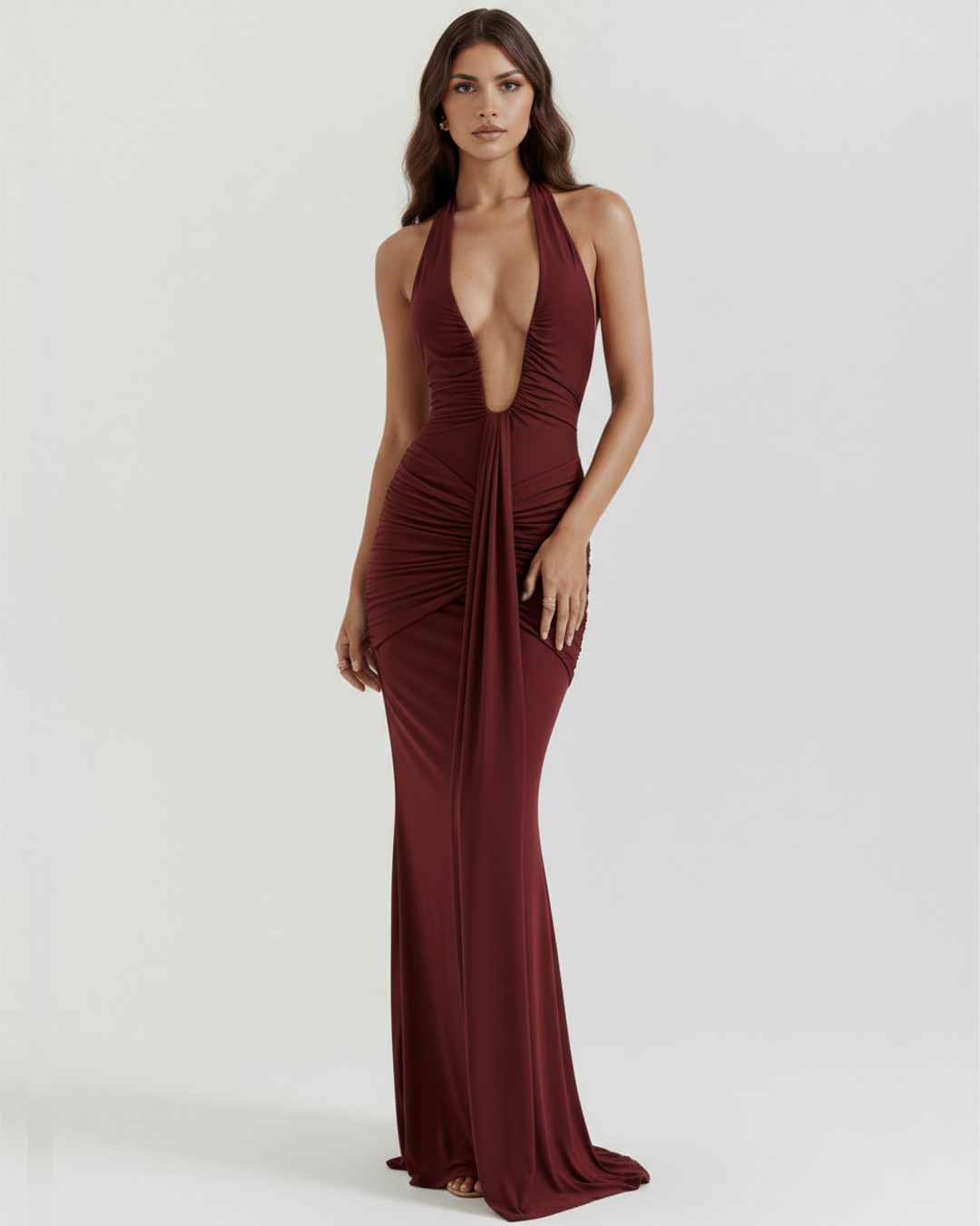 Ariel Maxi Dress - Burgundy
