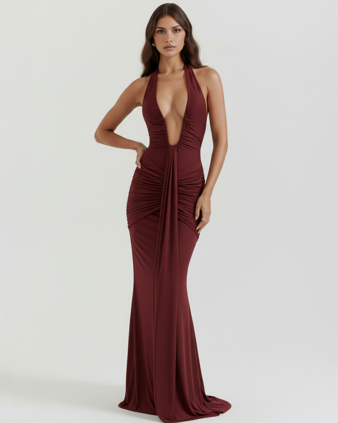 Ariel Maxi Dress - Burgundy