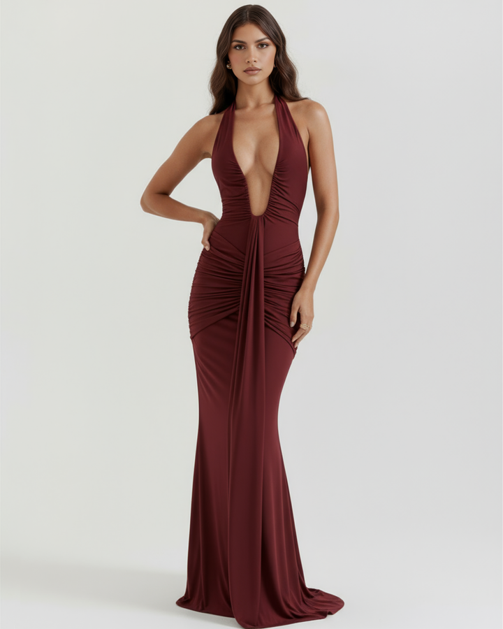 Ariel Maxi Dress - Burgundy