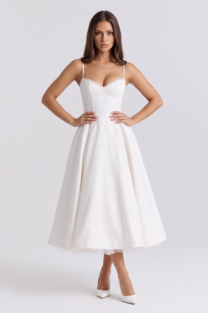 Selene Midi Dress - White