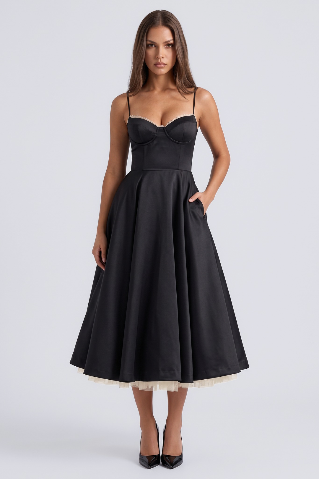 Selene Midi Dress - Black