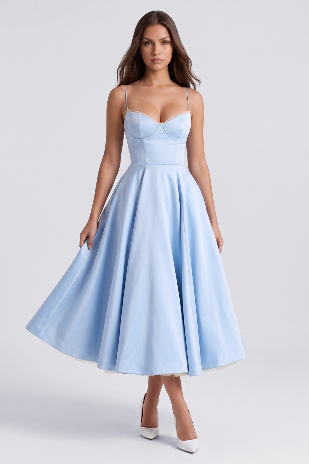 Selene Midi Dress - Baby Blue