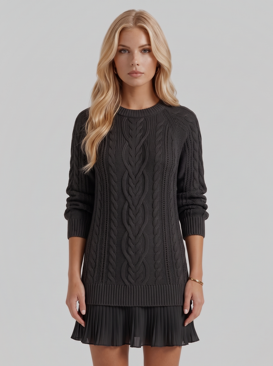 Alba Pleated Mini Dress - Black