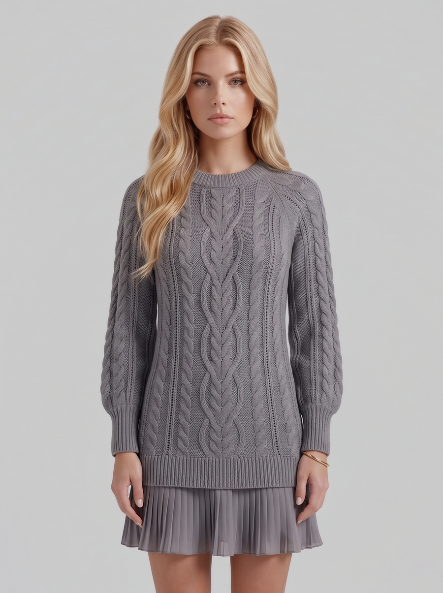 Alba Pleated Mini Dress - Gray