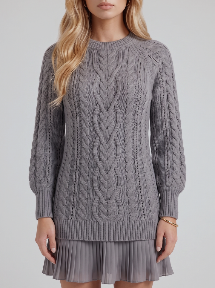 Alba Pleated Mini Dress - Gray