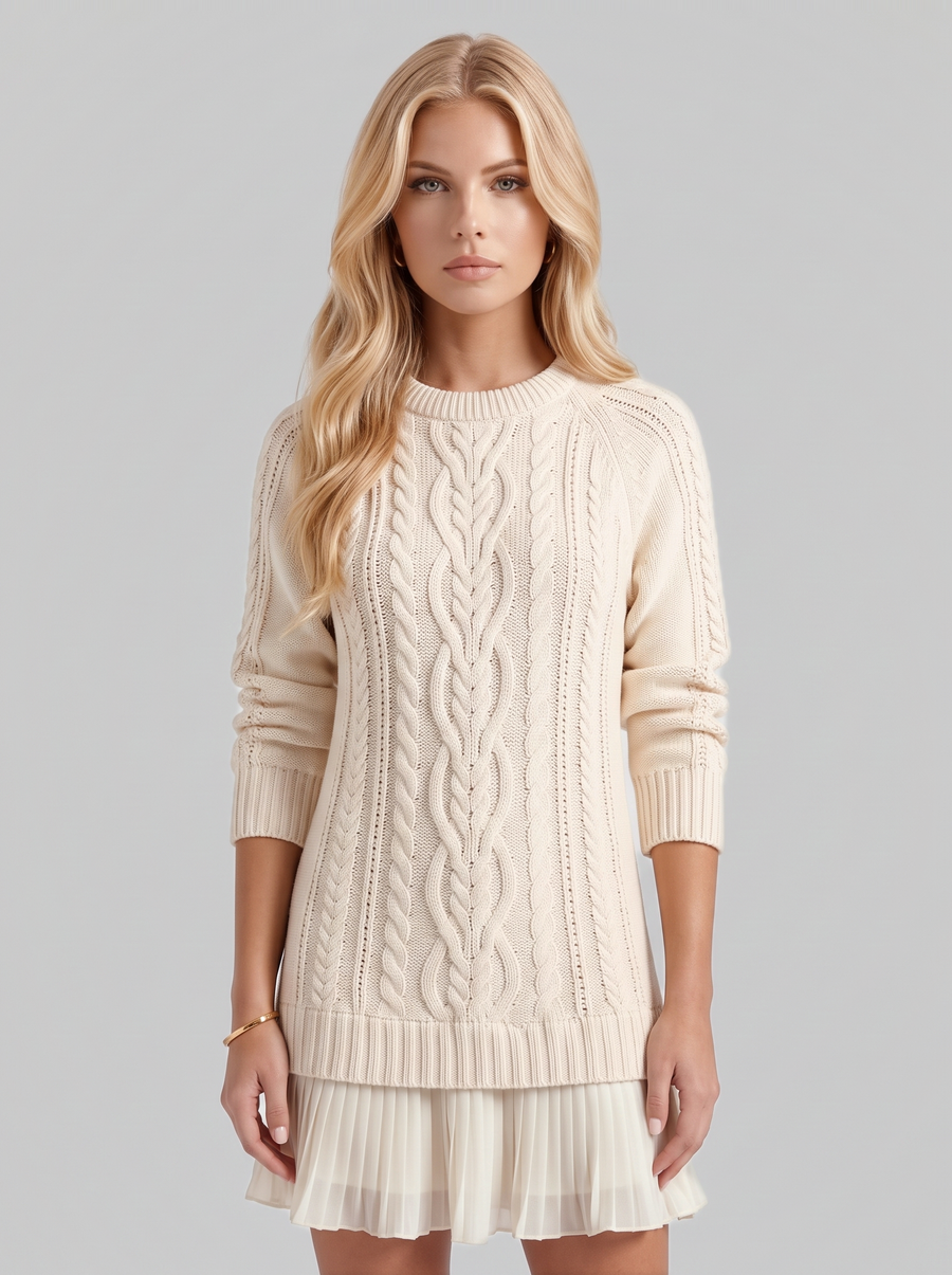 Alba Pleated Mini Dress - Ivory