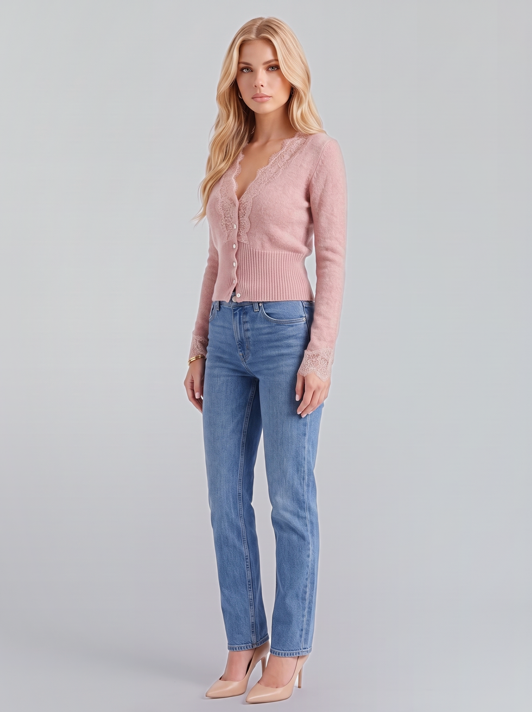 Annabel Cropped Cardigan - Pink