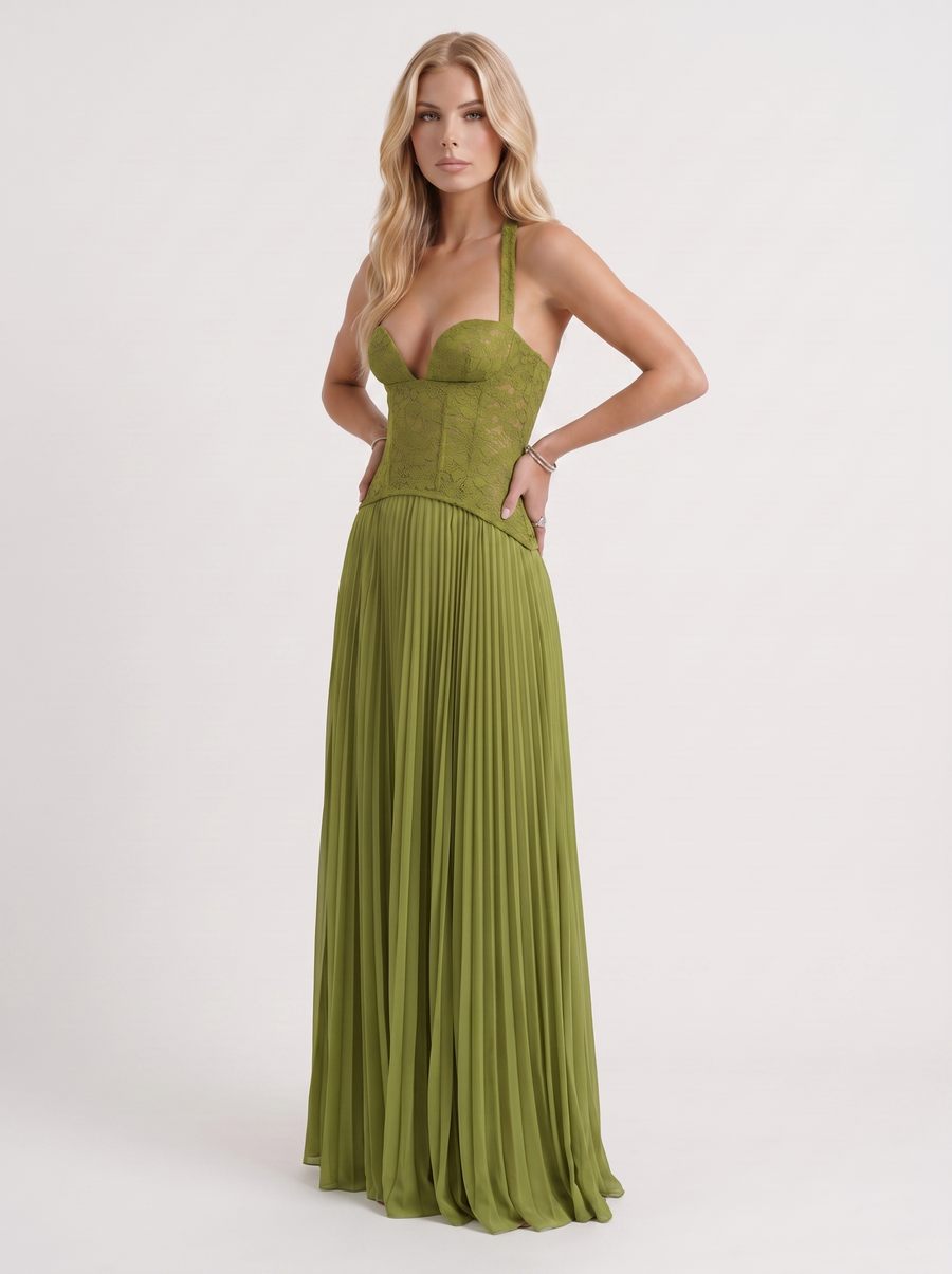 Anneliese Lace Maxi Dress - Green