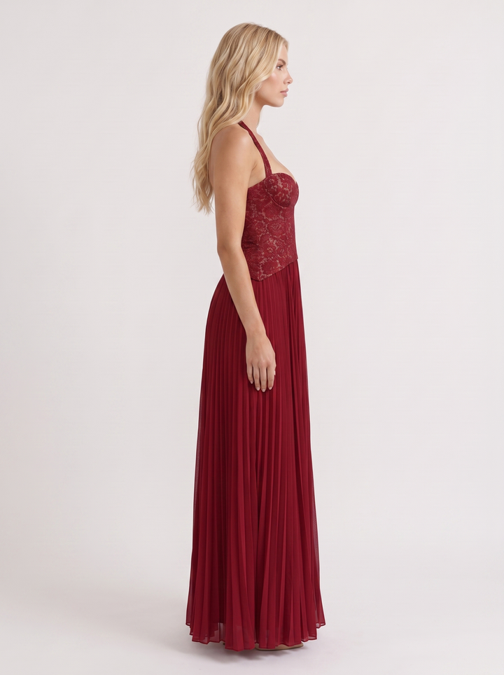 Anneliese Lace Maxi Dress - Red
